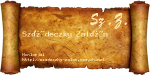 Szádeczky Zalán névjegykártya