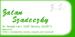 zalan szadeczky business card